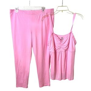 FADED GLORY PINK PAJAMAS TOP & BOTTOMS. SIZE XL 16 to 18 A BLEND OF COTTON.